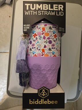 Lavender Floral 30oz Tumbler with Straw Lid